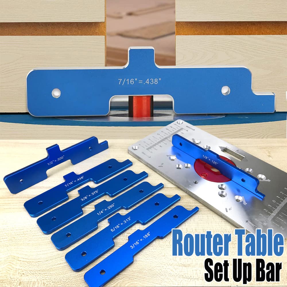 7-Piece Woodworking Router Bit Gauge Block Set, Precision Milling Machine Adjustment Rod, Table Saw Setup Rod Router Table Set