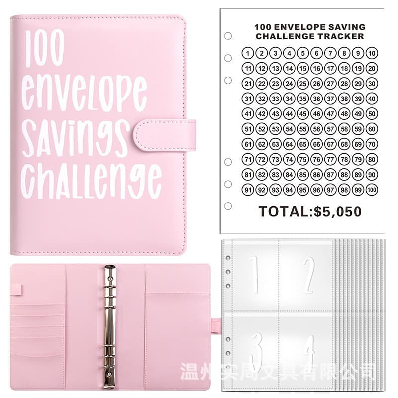 100EnvelopeChallenge Binder100-day couple challenge savings book loose-leaf money saving book