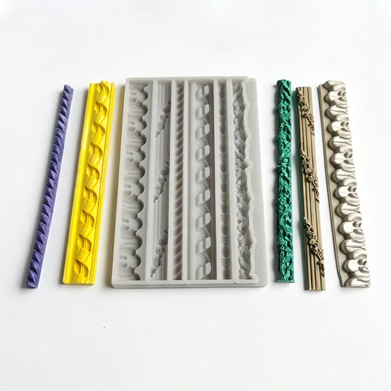 European Vintage Multi-style Embossed Long Strip Pattern Silicone Mold Baking DIY Gypsum Epoxy Resin Decoration Ornament