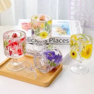Mousse Cup Jelly Wax Crystal Candle Holder Set Material Stemmed Glass Cup DIY Scented Candle Making