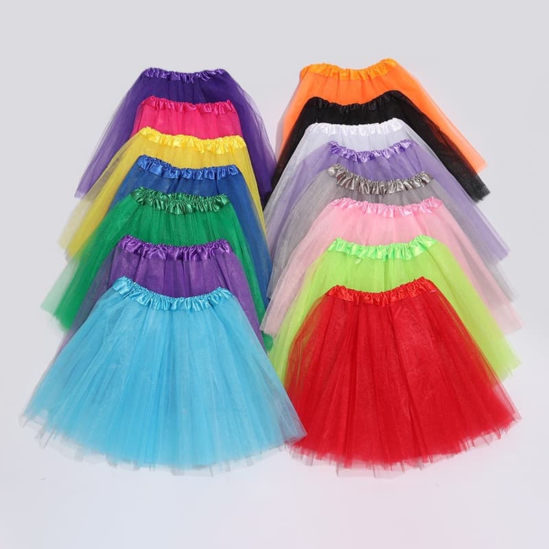 Factory wholesale performance dance wear adult three-layer six-panel half skirt tutu in stock