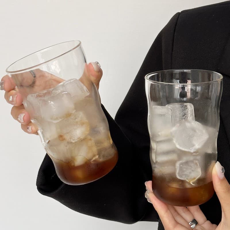 Borosilicate Glass Coffee Cup, Simple Ins Glacier Cup, High Temperature Resistant Water Cup, American Latte Cup, Beverage Cup