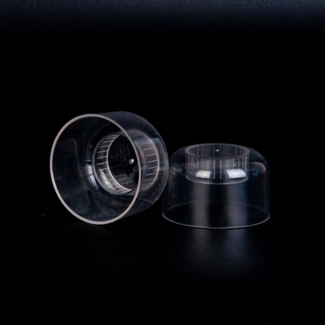 Manufacturer direct supply 3025 dust covers, PS material mineral water and beverage caps, outer covers, cover-in-cover transparent plastic caps wholesale