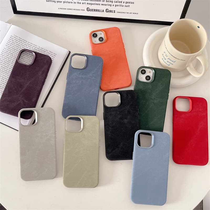 Fiber Cloth Flannel Magnetic Phone Case for iPhone 17 Pro Max, Full Coverage Drop-Resistant Protective Cover for Apple 16