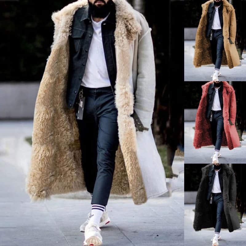 2021 Winter New Arrival Faux Fur Men's Coat European Style Thick Jacket Amazon Four Colors Eight Sizes