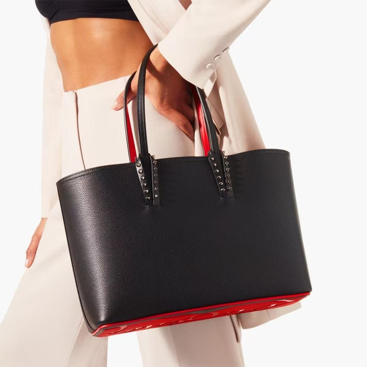 Christian Louboutin Style Red Bottom Rivet Tote Bag for Women, Large Capacity Fashionable Handbag and Shoulder Bag, New