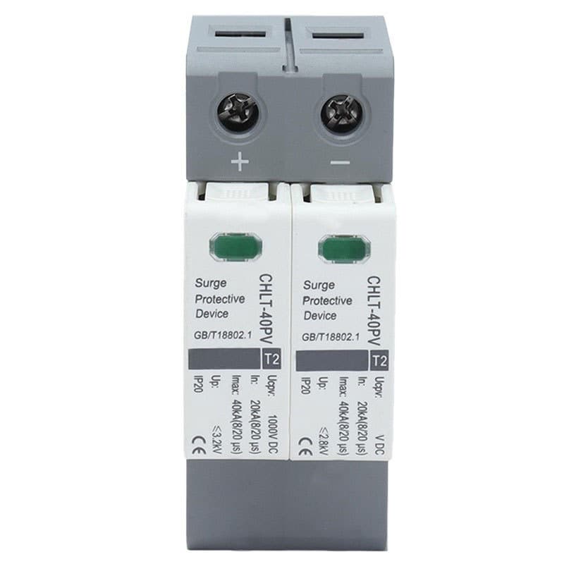Custom export of photovoltaic DC SPD surge protective devices, 2p 1000V lightning arresters for high-voltage DC applications.