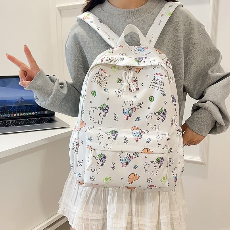 Lightweight cartoon graffiti schoolbag large capacity backpack Japanese style small fresh and cute girl junior high school student schoolbag