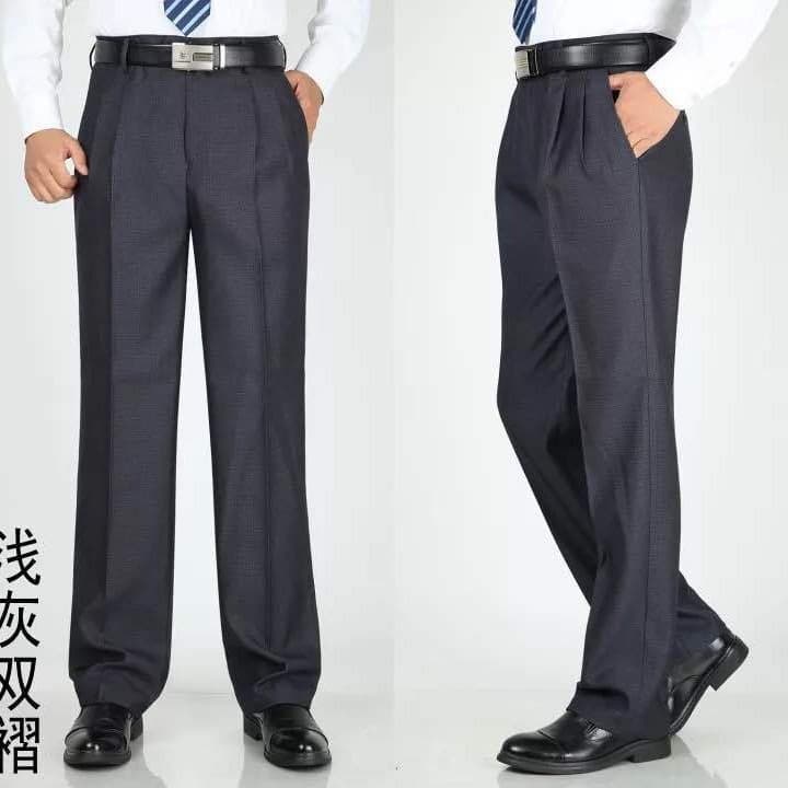 2025 Summer Mid-Aged and Elderly Men's Thin Casual Dress Pants Father's Casual Pants No Back Pocket Business Casual