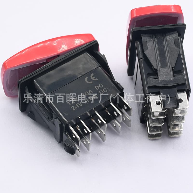 10-pin Car Boat Caravan Rocker Switch Waterproof 12V/24V Rocker Switch Dual Blue LED Light Strip