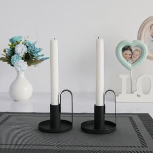 Factory cross-border Amazon small black candlestick metal wrought iron candlestick home decoration ornament candlestick stock wholesale