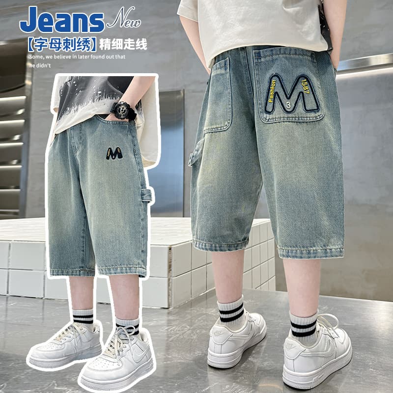 Boys' Summer Jeans 2026 New Style Medium and Large Children's Summer Thin Boys' Shorts Casual Trendy