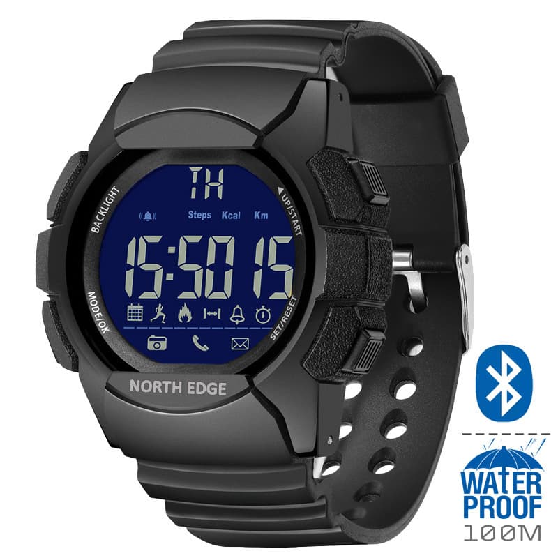 Men's Waterproof Bluetooth Smart Watch for Outdoor Sports with Pedometer, Alarm, Bluetooth Electronic Watch, Trendy for Students