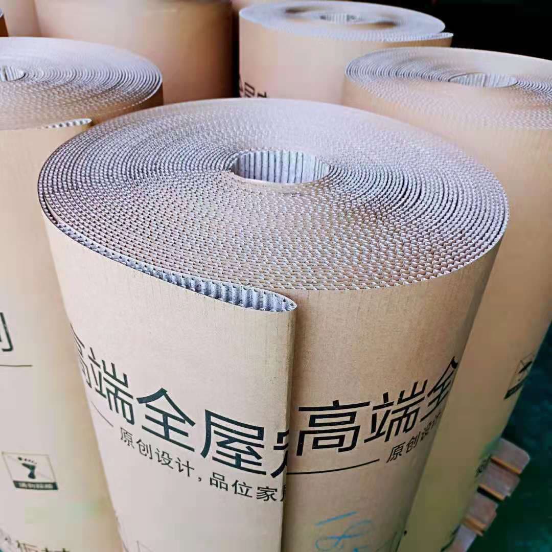 Corrugated paper 1.2*50m panel furniture packaging kraft paper roll for whole-house logistics and customization