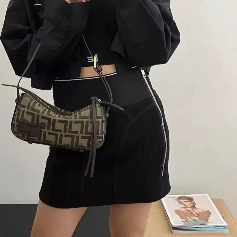 2024 New Underarm Bag Shoulder Bag Letter Monogram Simply Same Style Canvas Women's Handbag Tote Bag