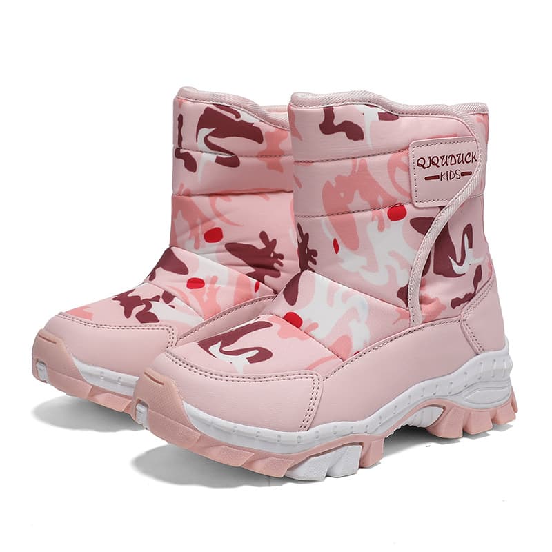 Children's cotton shoes, girls' snow boots, 2026 winter new velvet and cotton warm shoes, non-slip steel claw boys' cotton boots