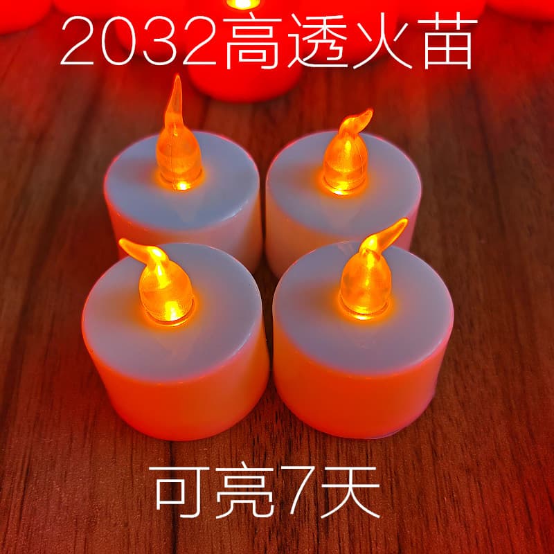 Cross-border direct supply CR2032 electronic small tea light Christmas LED candles imitation real flame electronic candle lights long duration