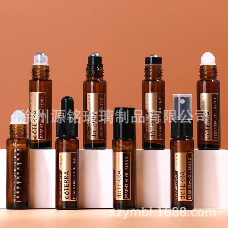 Wholesale 10ml doTERRA brown roller ball bottle, dropper bottle, glass bottle, perfume empty bottle, spray bottle