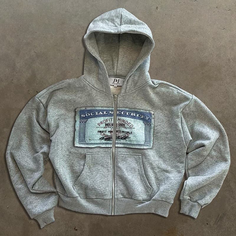 European and American cross-border personalized street banknote pattern printed hoodies for men and women, loose hooded zipper sweatshirts