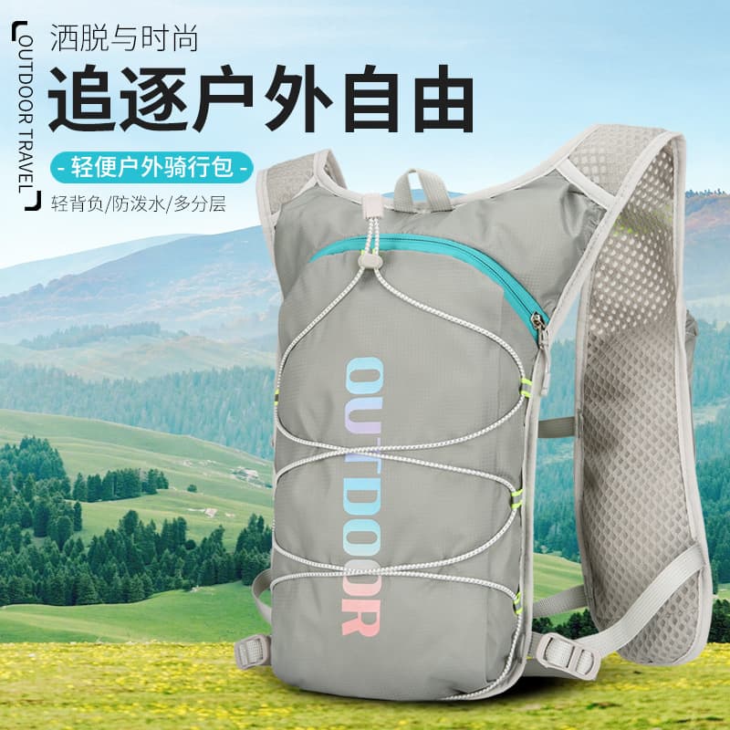 New Multi-functional Nylon Running Backpack Safety Reflective Sports Hydration Pack Cycling Bag