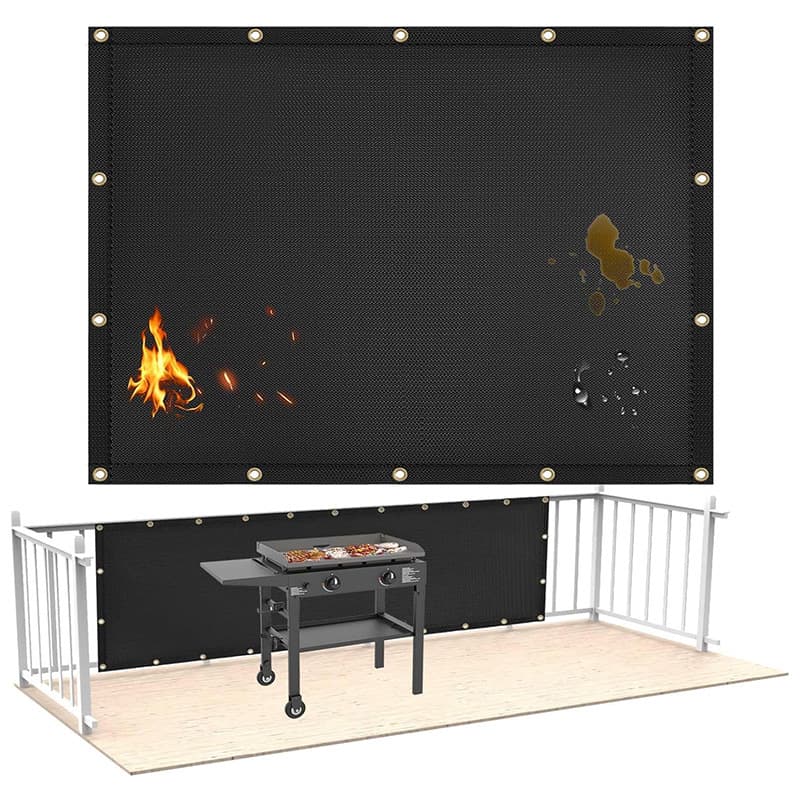 Outdoor Fireproof Heat Shield for Grill, Heat Insulation Baffle, Waterproof Balcony Privacy Screen, Stove Wall Protector