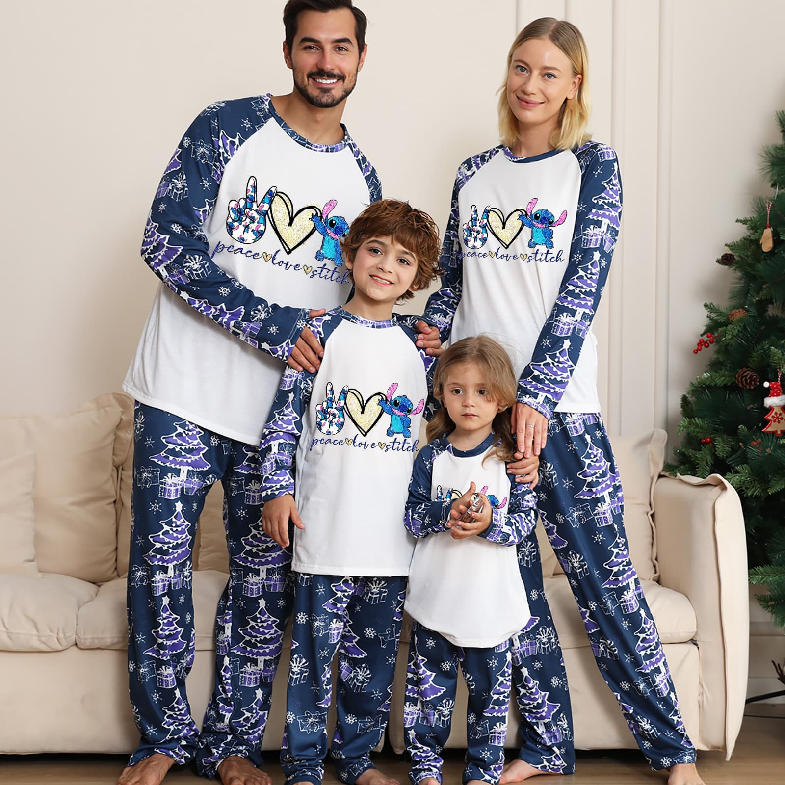 Haomiao Cross-border New Amazon European and American Christmas Family Matching Home Wear Pajama Sets