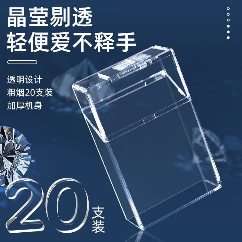 H028 Cross-border Transparent Cigarette Case, 20 Cigarettes Per Pack, Soft and Hard Case, Portable and Pressure-resistant Cigarette Cover for Men