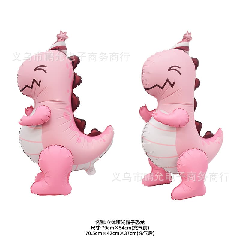 3D Standing Matte Dinosaur Aluminum Film Balloon Rainbow Horse Kids Birthday Party Decoration Animal Foil Balloon