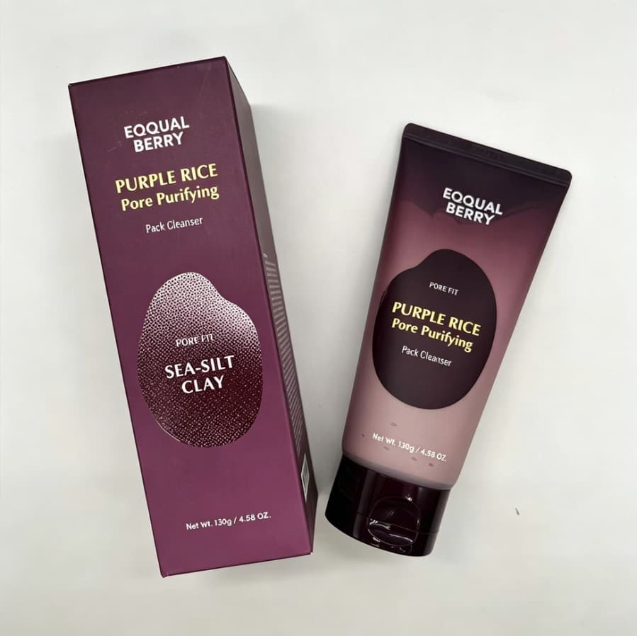 Cross-border equalberry Purple Rice Mud Mask & Facial Cleanser 2-in-1 Deep Cleansing Repair Fade/Blackheads In Stock
