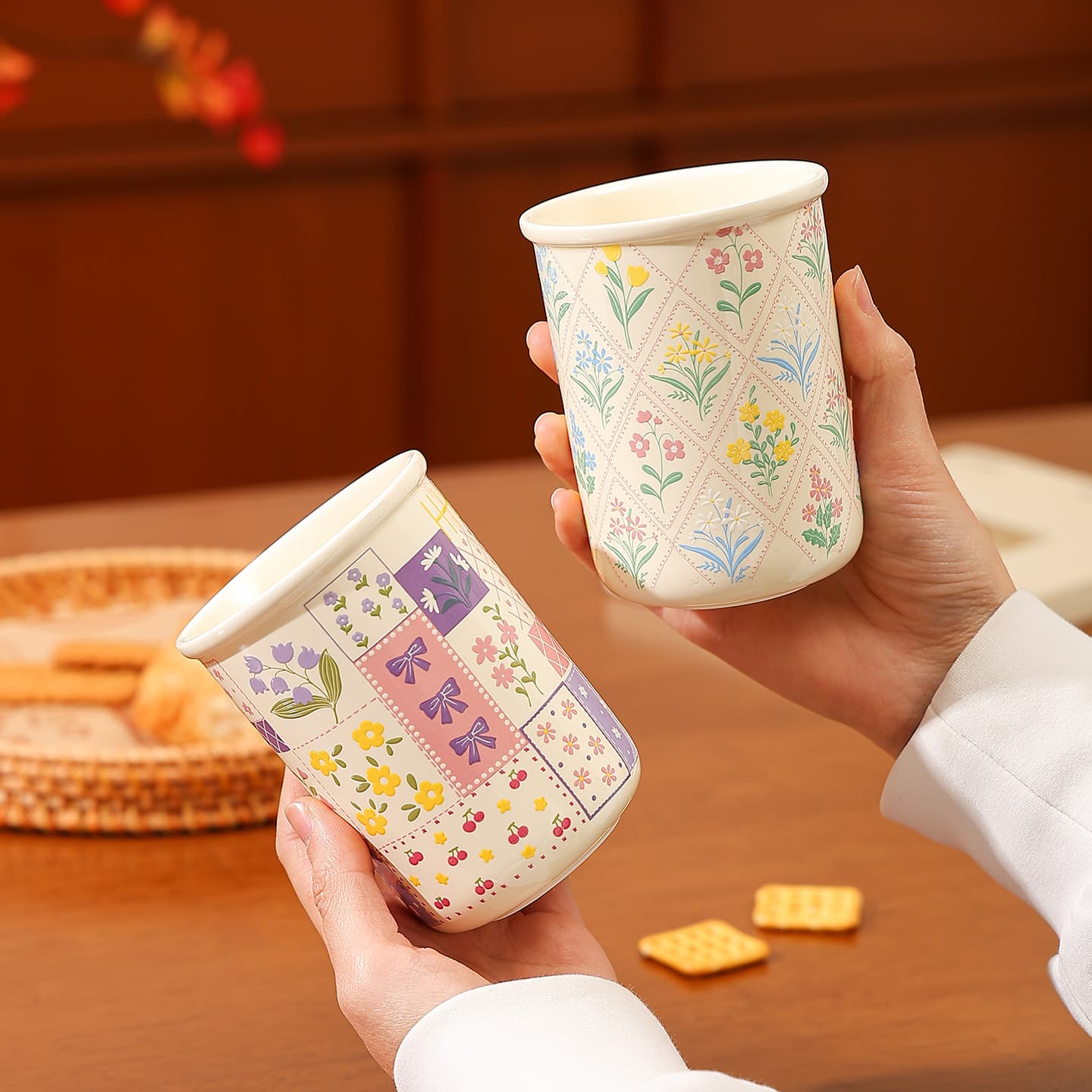 Exquisite Ceramic Mug for Women, High-End Coffee Cup for Afternoon Tea, Couple Mug, Gift