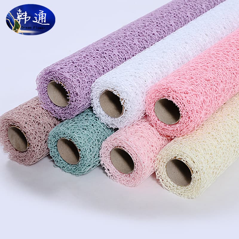 Korean Style Jacquard Net Large Eagle Net Fresh Flower Packaging Material Roll Net Yarn Flower Bouquet Packaging Hollow Net