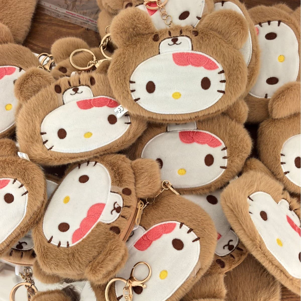 Cartoon Mini Plush Toy Coin Purse Cute Kitty Pendant Earphone Case Backpack Charm Doll Keychain