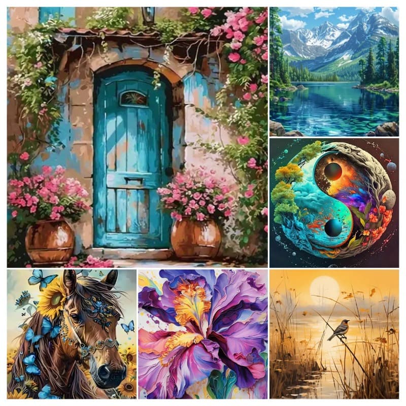 DIY digital oil painting landscape shopify foreign trade new hot models Amazon TEMU factory wholesale cross-border shipping