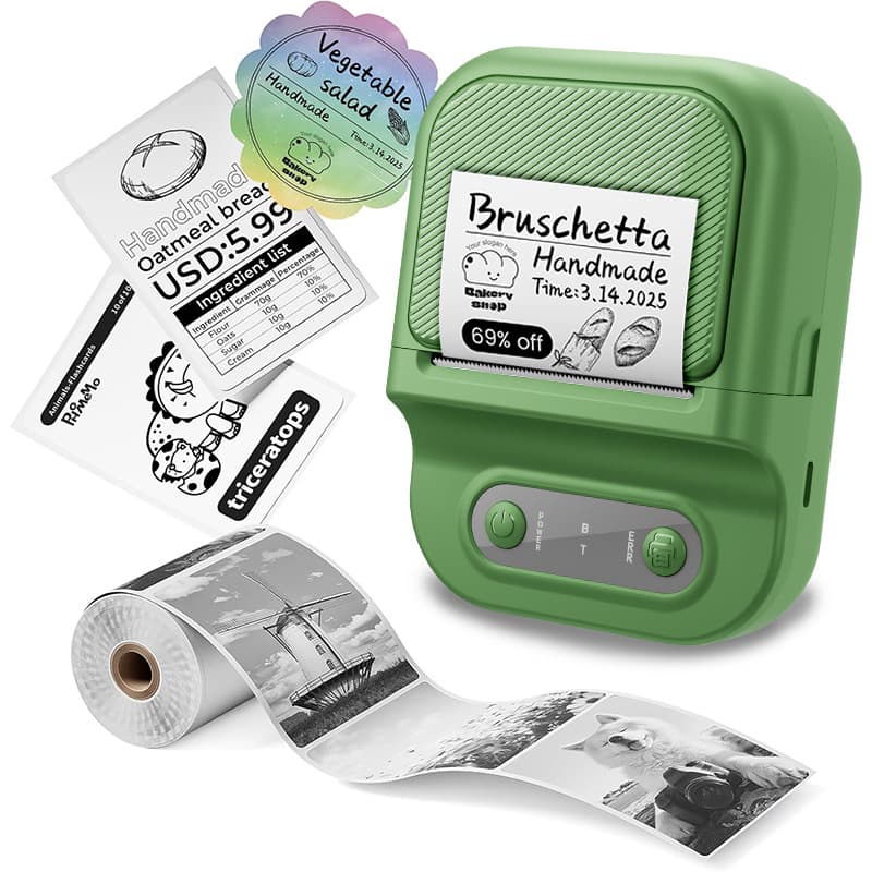 Cross-border portable small mini printer wirelessly connects to mobile phone home self-adhesive barcode label printer