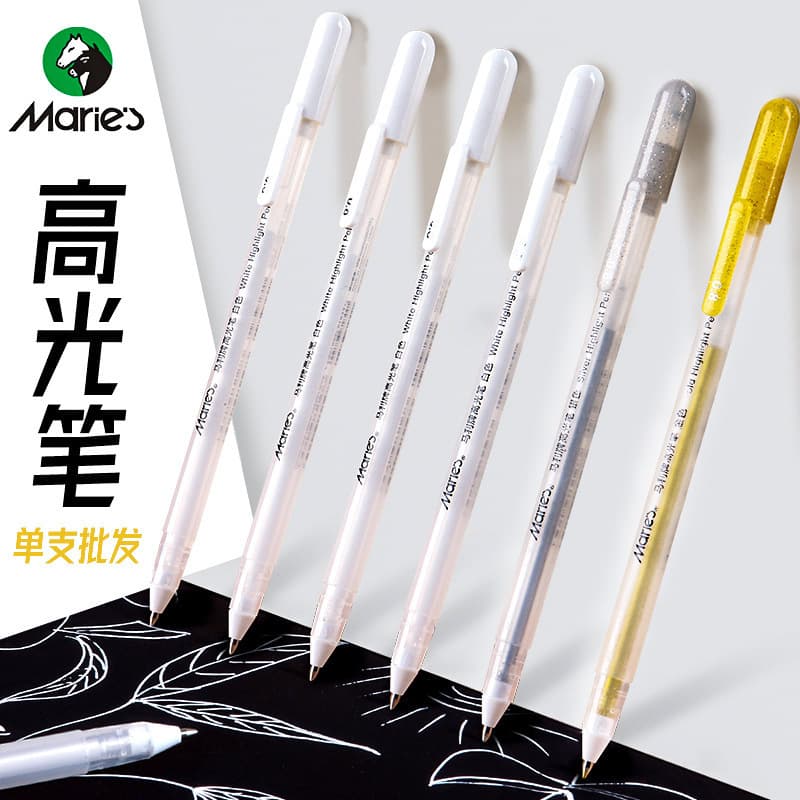 Marley highlight pen painting pen signature anime highlight painting special hand-painted hook line pen white marker oily