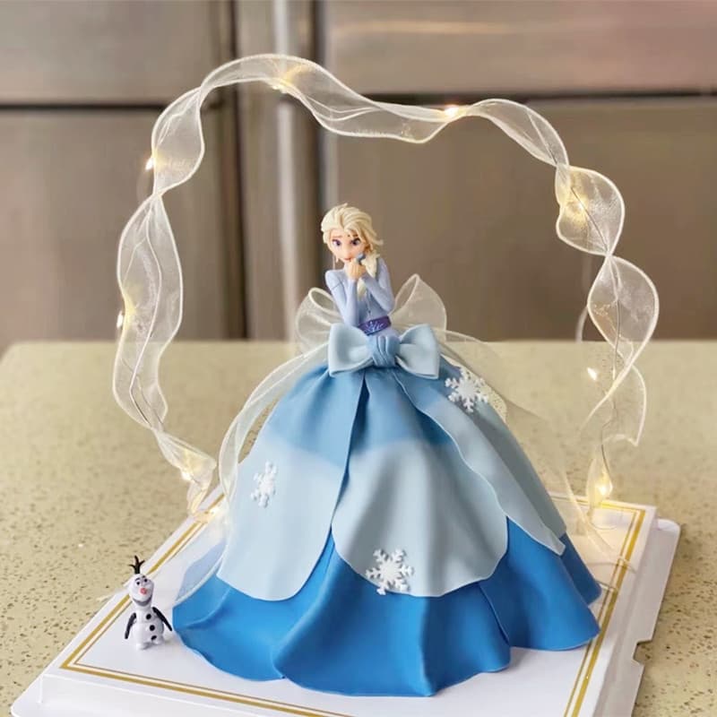 Baked cake decoration ornaments Ice and Snow Queen Snow White wire streamer girl birthday cake card plug-in