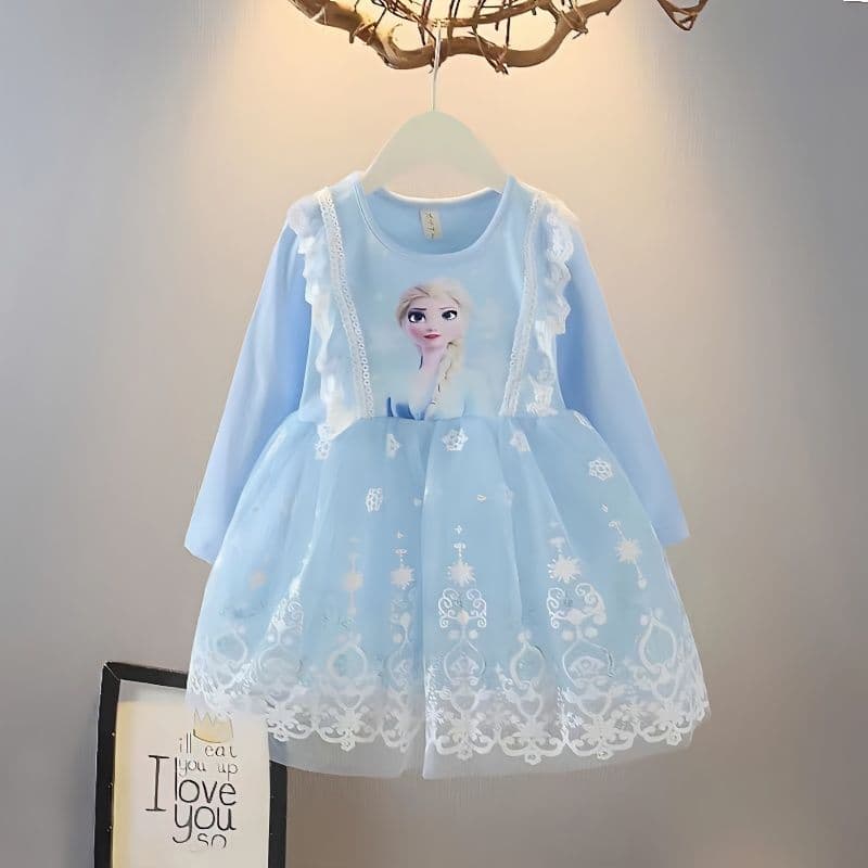 Baby Princess Dress Frozen Birthday Gift Toddler Girls Long Sleeve Dress