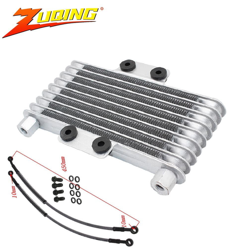 Motorcycle Engine Cooling Universal Oil Cooler 8-row Replacement Parts Cooling Radiator Oil Pipe Screw