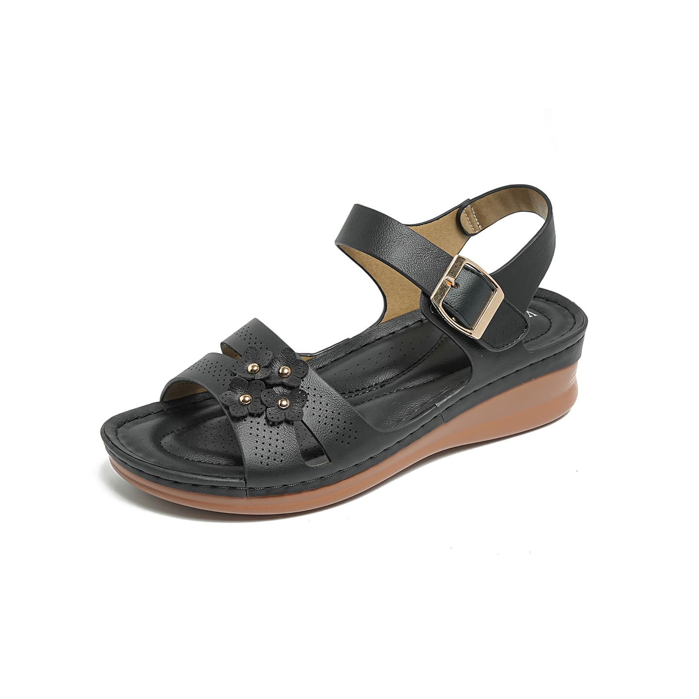 New 2026 European and American sandals women's cross-border car line mother's shoes large size sandals wedge sandals 3012-11
