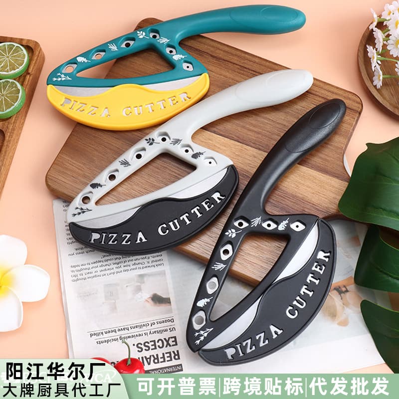 New Stainless Steel Pizza Cutter Protector Semicircular Herb Chopper Multi-Function Slicer Kitchen Baking