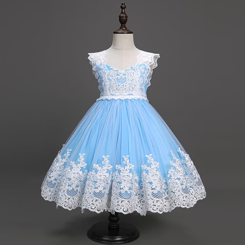 Kids Princess Dress Birthday Party Gown for Girls, Toddler Dress with Bow, Girls Clothing