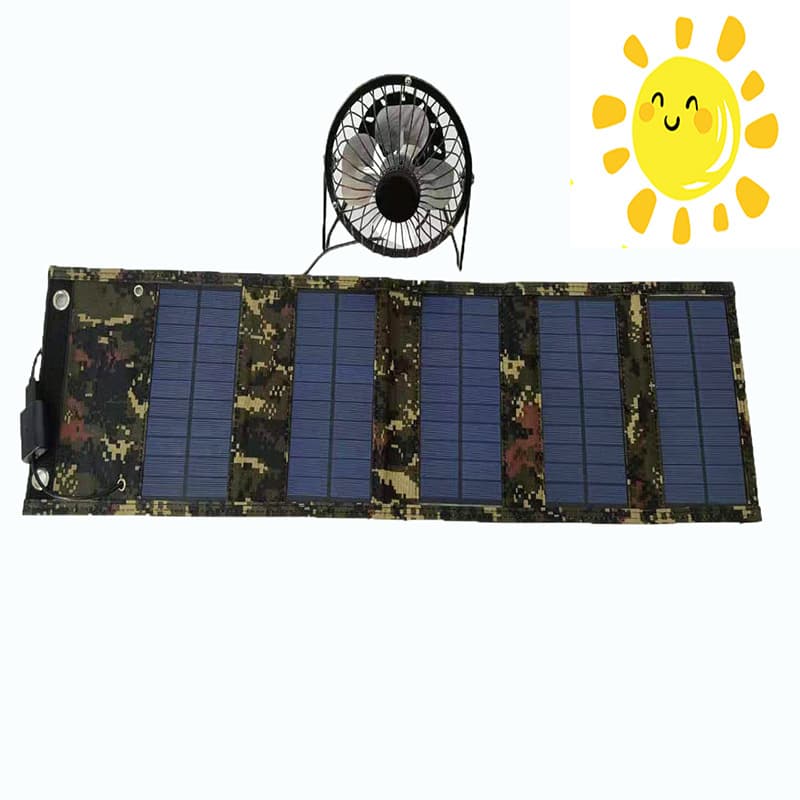 15W Black Camouflage Solar Folding Bag Solar Charging Panel Portable Power Bank Charger