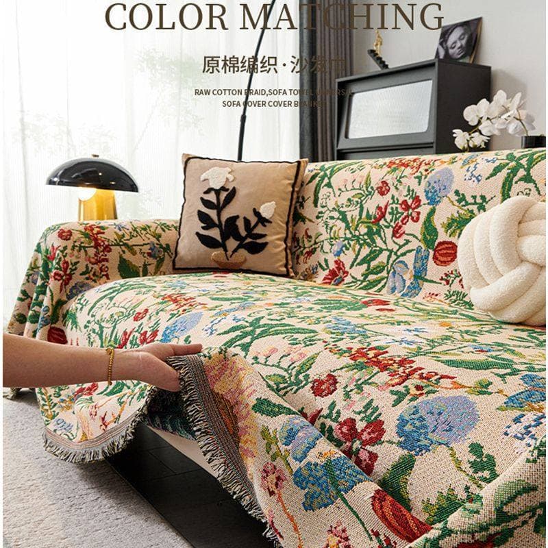 Sofa Cover Throw Cloth Slipcover Universal All-in-One Rustic Sofa Throw Blanket Full Coverage