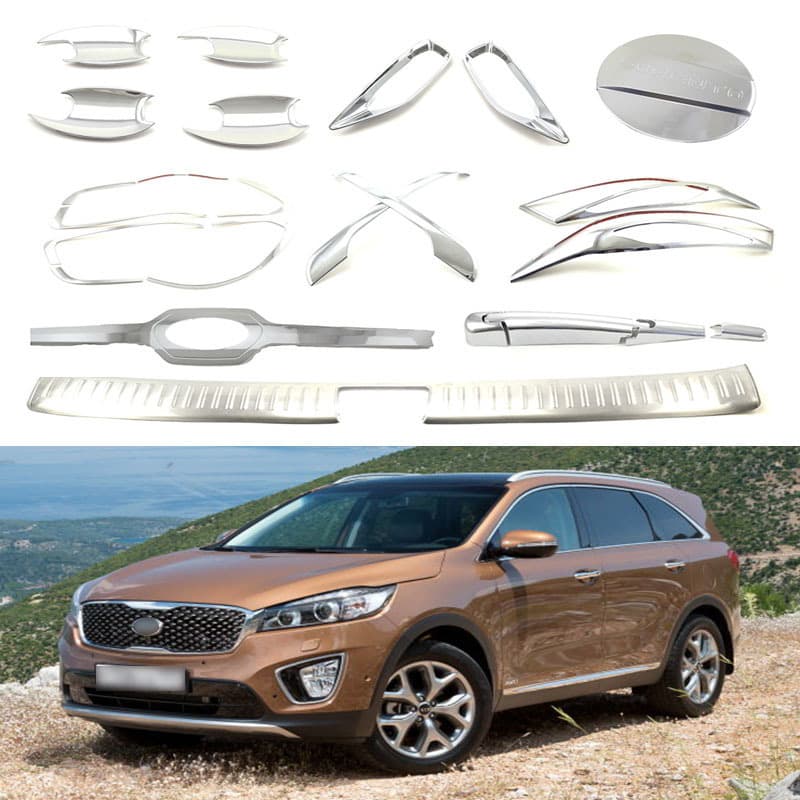 Interior and exterior accessories such as door bowl fog light bezel trim for 2014-2018 Kia Sorento L