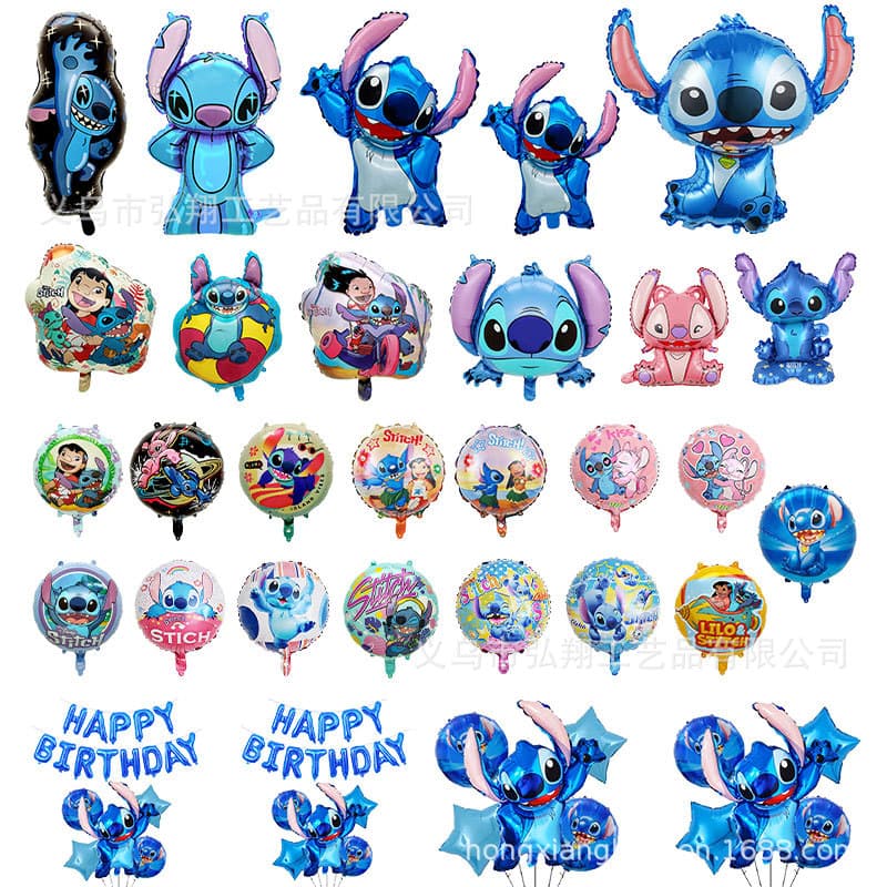 Cross-border new animation Stitch Lilo and Stitch style children's birthday party set aluminum film balloons