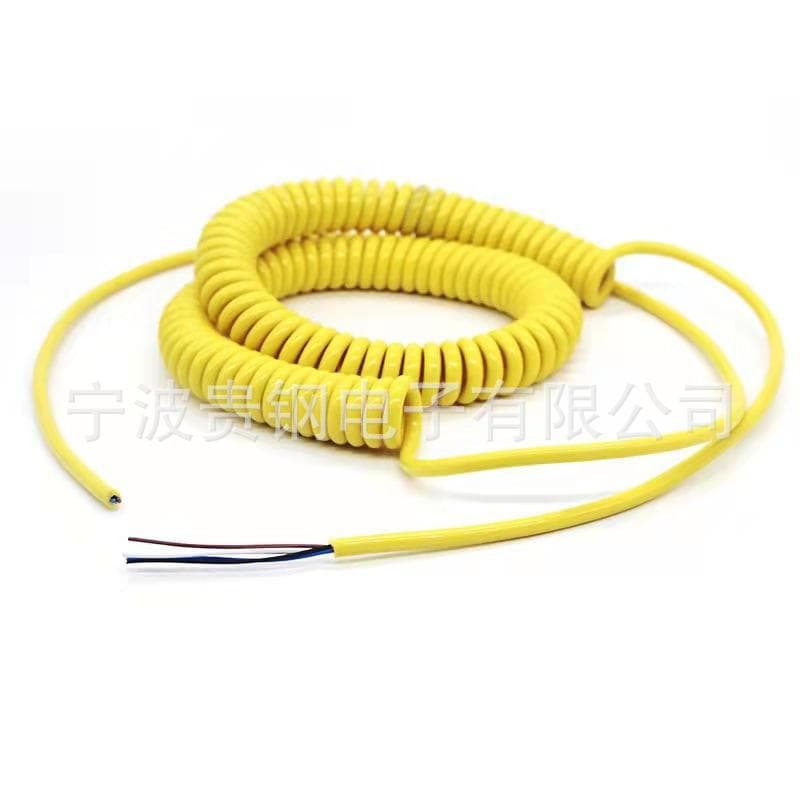 Spring coil 2-core, 3-core, 4-core, 5-core retractable power cord, high elasticity spiral cable manufacturer's telephone cord curve
