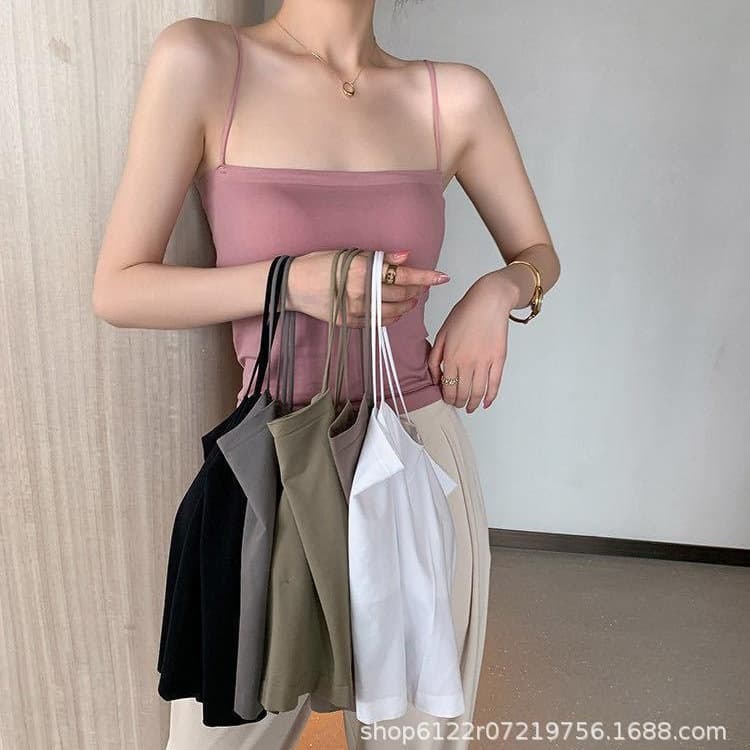 1806# Solid Color Seamless Strapless Wrap Bra for Women, One-Piece Padded Bandeau Beautiful Back Base Layer Inner Tank Top for Women