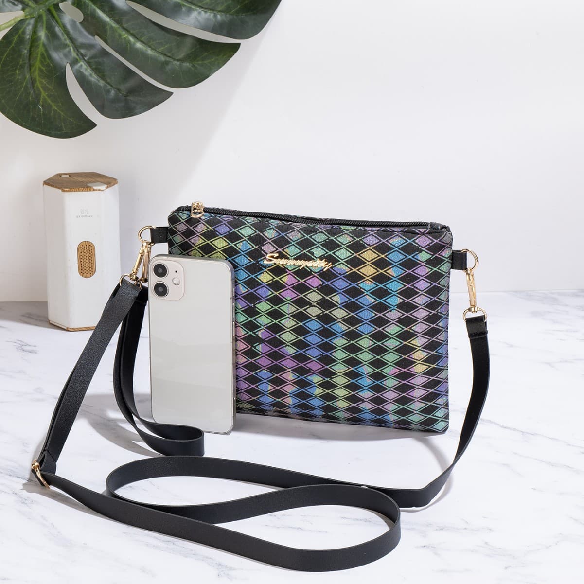 Colorful Single Shoulder Crossbody Small Bag Simple Foreign Trade Plaid New Wholesale Small Square Bag Small Bag Women's Fashion Casual Bag