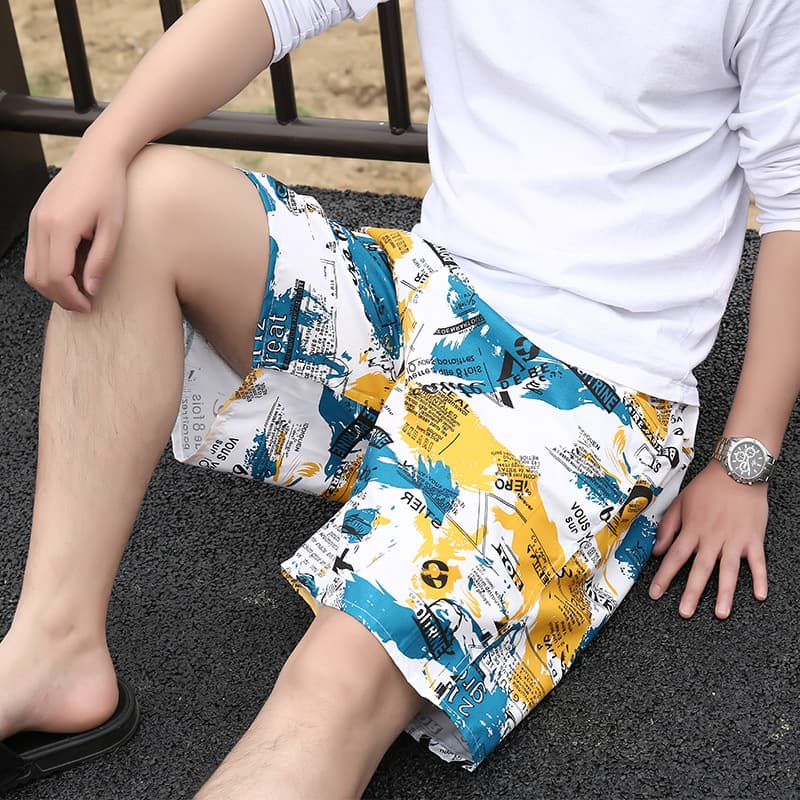 Beach pants, boys' shorts, swimming trunks, men's loose casual shorts, sports pants, men's shorts, quick-drying new large pants