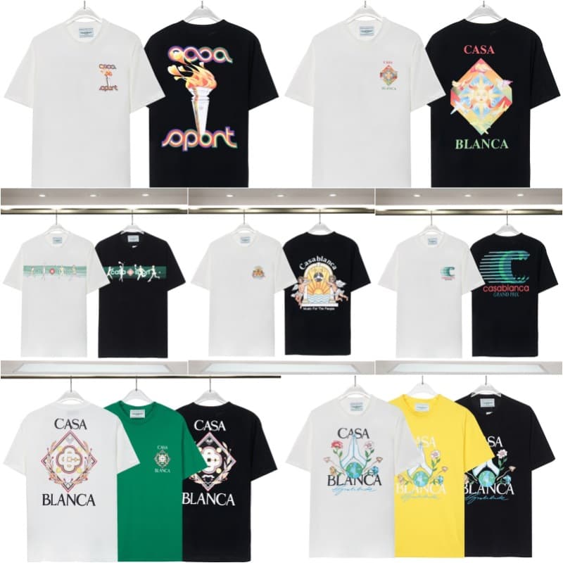 Cross-border Casablanca New Summer Tropical Fruit Print Loose Short Sleeve T-Shirt